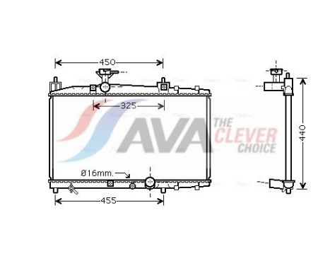 Radiator, engine cooling TO2317 Ava Quality Cooling