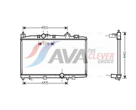 Radiator, engine cooling TO2318 Ava Quality Cooling