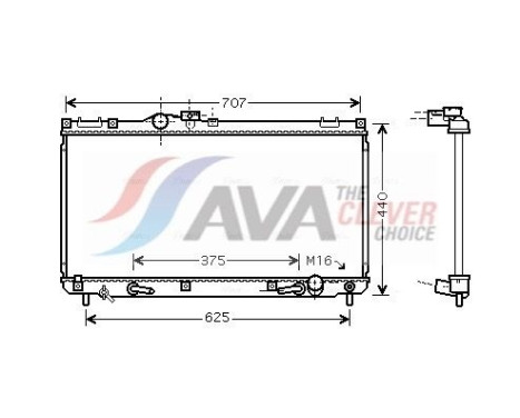 Radiator, engine cooling TO2322 Ava Quality Cooling