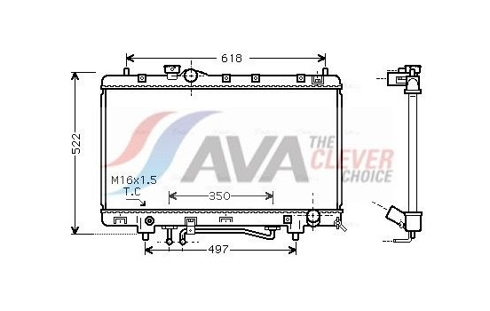 Radiator, engine cooling TO2330 Ava Quality Cooling