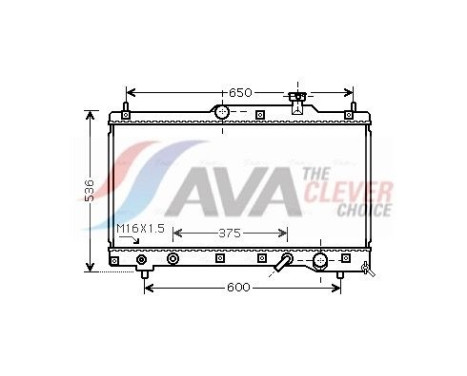 Radiator, engine cooling TO2336 Ava Quality Cooling