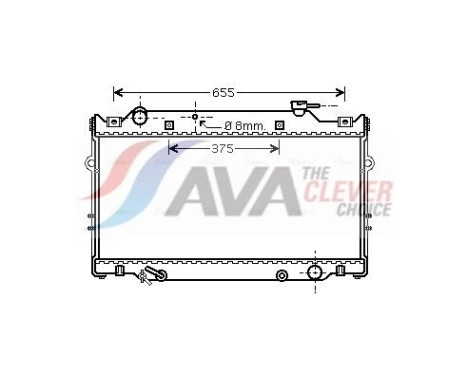 Radiator, engine cooling TO2339 Ava Quality Cooling