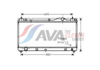Radiator, engine cooling TO2342 Ava Quality Cooling