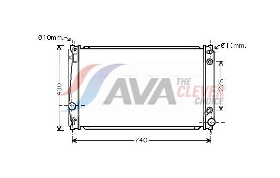 Radiator, engine cooling TO2420 Ava Quality Cooling