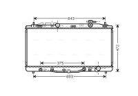 Radiator, engine cooling TO2473 Ava Quality Cooling