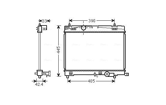 Radiator, engine cooling TO2498 Ava Quality Cooling