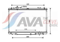 Radiator, engine cooling TO2615 Ava Quality Cooling