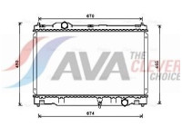 Radiator, engine cooling TO2669 Ava Quality Cooling