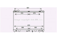 Radiator, engine cooling TO2729 Ava Quality Cooling
