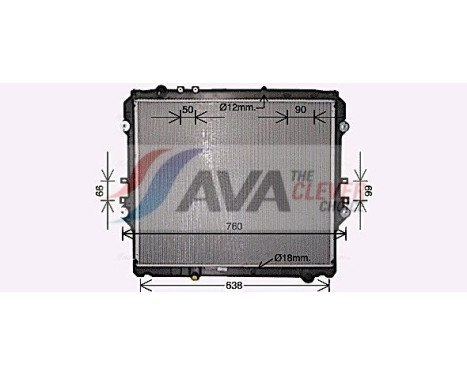 Radiator, engine cooling TO2752 Ava Quality Cooling, Image 2