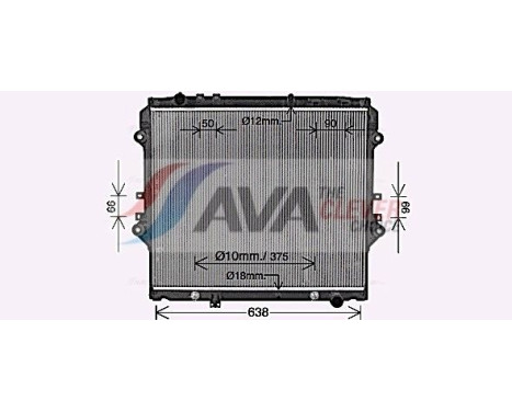 Radiator, engine cooling TO2757 Ava Quality Cooling, Image 2