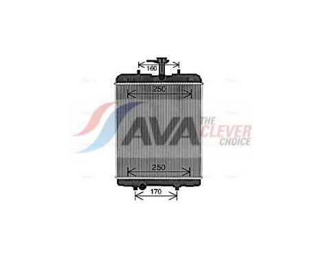 Radiator, engine cooling TO2764 Ava Quality Cooling, Image 2
