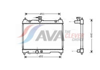 Radiator, engine cooling TOA2251 Ava Quality Cooling