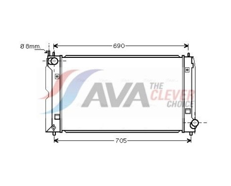 Radiator, engine cooling TOA2403 Ava Quality Cooling