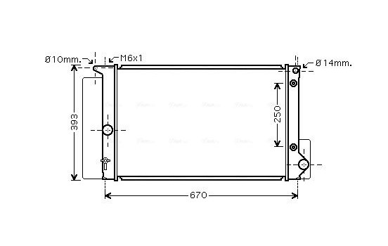 Radiator, engine cooling TOA2474 Ava Quality Cooling