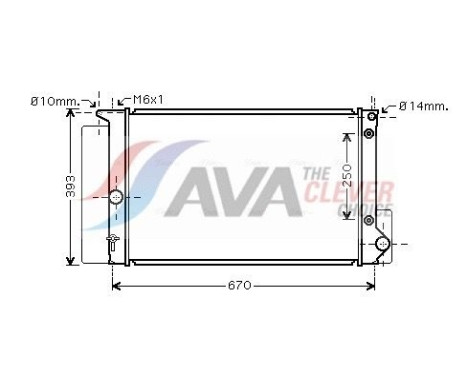 Radiator, engine cooling TOA2474 Ava Quality Cooling