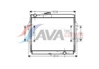 Radiator, engine cooling TOA2642 Ava Quality Cooling