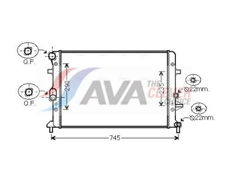 Radiator, engine cooling VNA2289 Ava Quality Cooling