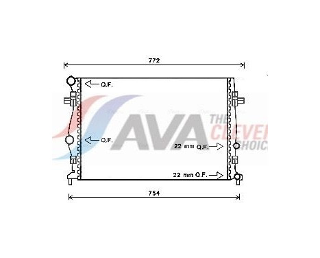 Radiator, engine cooling VNA2343 Ava Quality Cooling