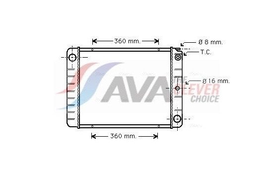 Radiator, engine cooling VO2027 Ava Quality Cooling