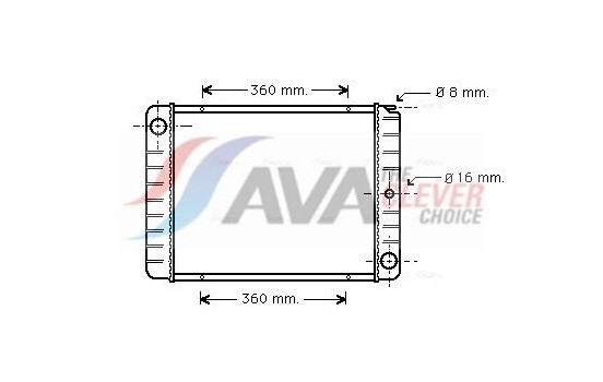 Radiator, engine cooling VO2038 Ava Quality Cooling