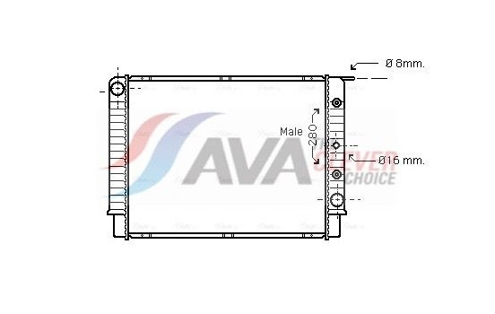 Radiator, engine cooling VO2062 Ava Quality Cooling