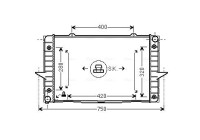 Radiator, engine cooling VO2093 Ava Quality Cooling