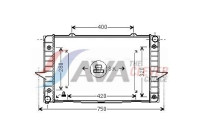 Radiator, engine cooling VO2093 Ava Quality Cooling