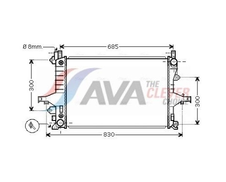 Radiator, engine cooling VO2115 Ava Quality Cooling