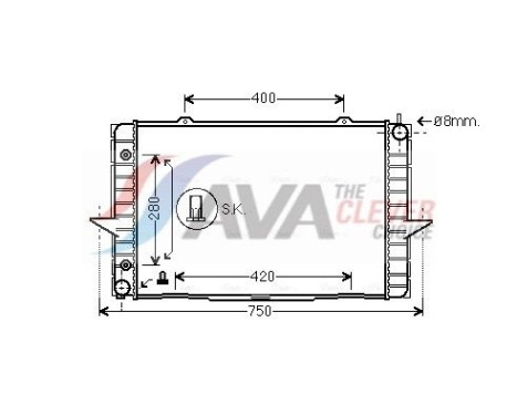 Radiator, engine cooling VO2118 Ava Quality Cooling