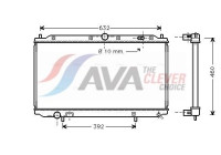 Radiator, engine cooling VO2124 Ava Quality Cooling