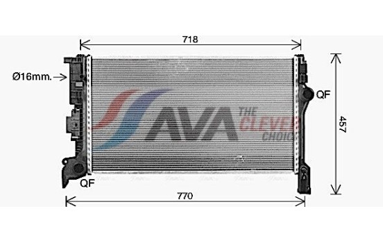 Radiator, engine cooling VO2304 Ava Quality Cooling, Image 2