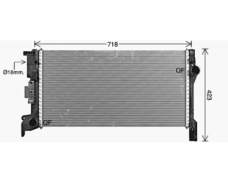 Radiator, engine cooling VO2307 Ava Quality Cooling