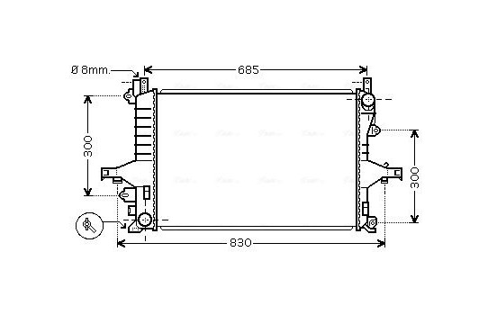 Radiator, engine cooling VOA2114 Ava Quality Cooling