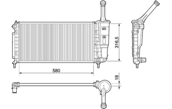 Radiator, engine cooling