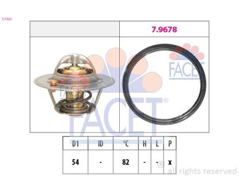 Thermostat, coolant 7.7923 Facet