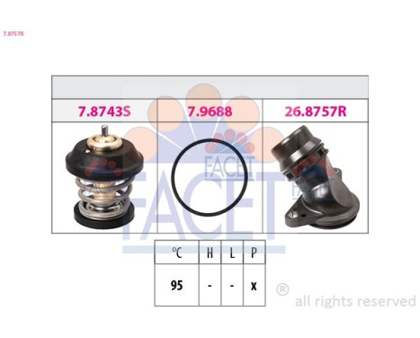 Thermostat, coolant 7.8757K Facet