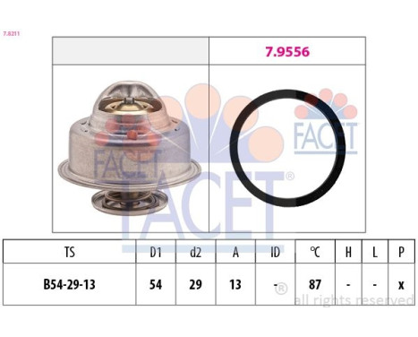 Thermostat, coolant Made in Italy - OE Equivalent 7.8211 Facet
