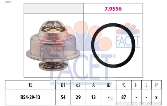 Thermostat, coolant Made in Italy - OE Equivalent 7.8211 Facet