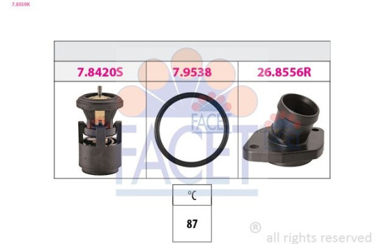 Thermostat, coolant Made in Italy - OE Equivalent 7.8559K Facet