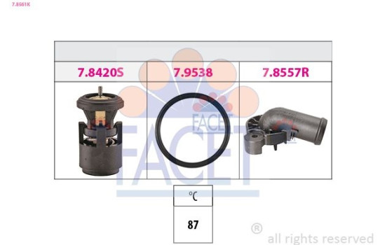 Thermostat, coolant Made in Italy - OE Equivalent 7.8561K Facet