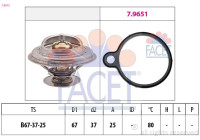 Thermostat, coolant Made in Italy - OE Equivalent 7.8613 Facet