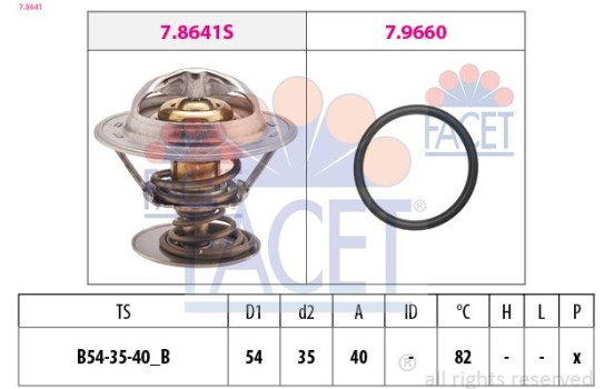 Thermostat, coolant Made in Italy - OE Equivalent 7.8641 Facet