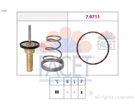 Thermostat, coolant Made in Italy - OE Equivalent 7.8798 Facet