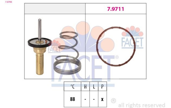 Thermostat, coolant Made in Italy - OE Equivalent 7.8798 Facet