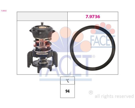 Thermostat, coolant Made in Italy - OE Equivalent 7.8933 Facet