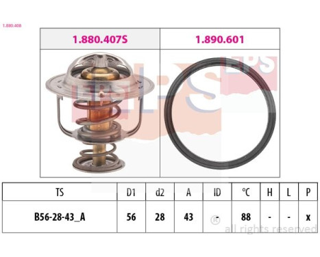 Thermostat, coolant Made in Italy - OE Equivalent