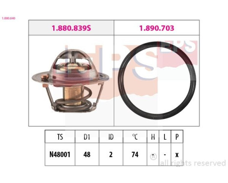 Thermostat, coolant Made in Italy - OE Equivalent