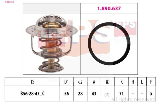 Thermostat, coolant Made in Italy - OE Equivalent