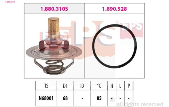 Thermostat, coolant Made in Italy - OE Equivalent